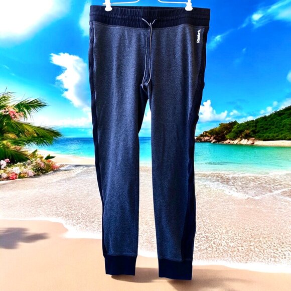 Reebok Gray Jogger Leggings Cotton Stretch Womens Large - Picture 3 of 12